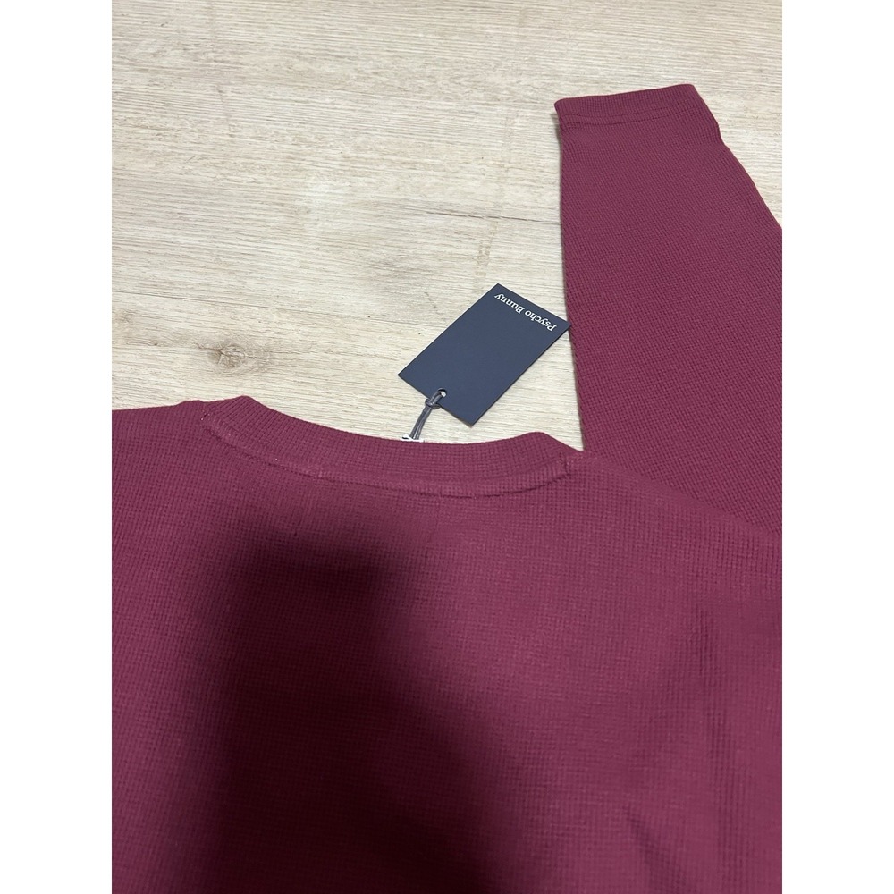 Psycho Bunny Men's VAIL Waffle Long Sleeve Pocket Shirt XL Crimson Red NWT - Picture 9 of 9